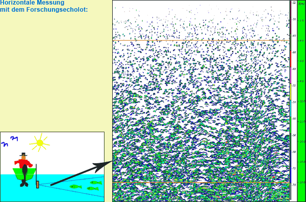 horizontalen Nacht-Echolotung